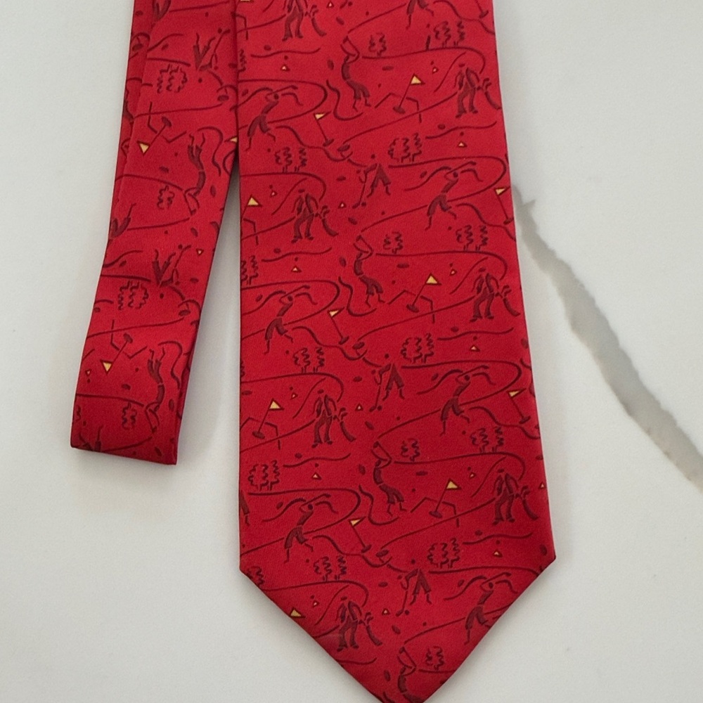 Salvatore Ferragamo Red Patterned Tie